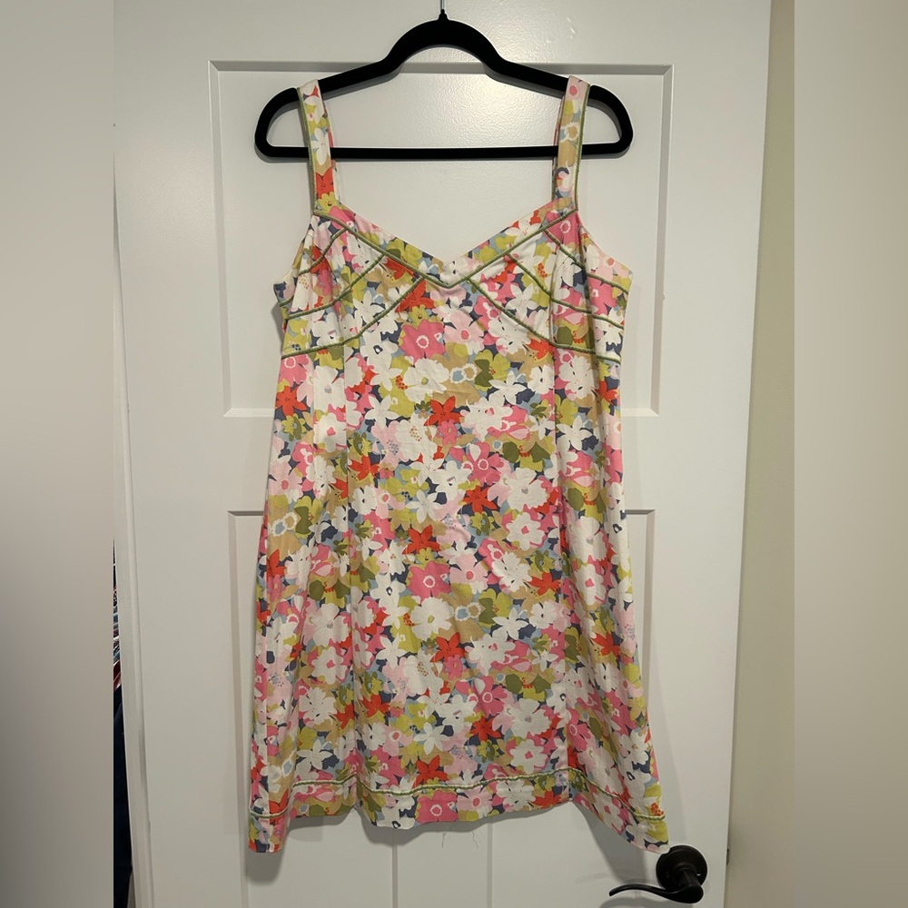 Sigrid Olsen Floral Print Multi-Color Petite Dress